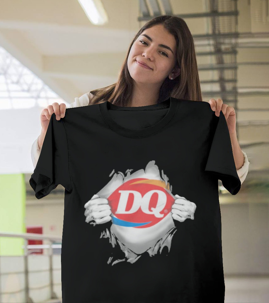 Dairy Queen DQ Superhero Ripped Chest Torn Employee T-Shirt