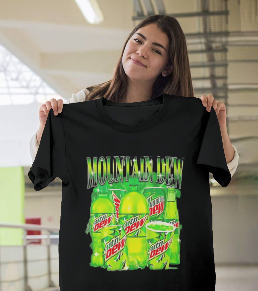Mountain Dew Green Beverage Collection Bottles And Cans T-Shirt