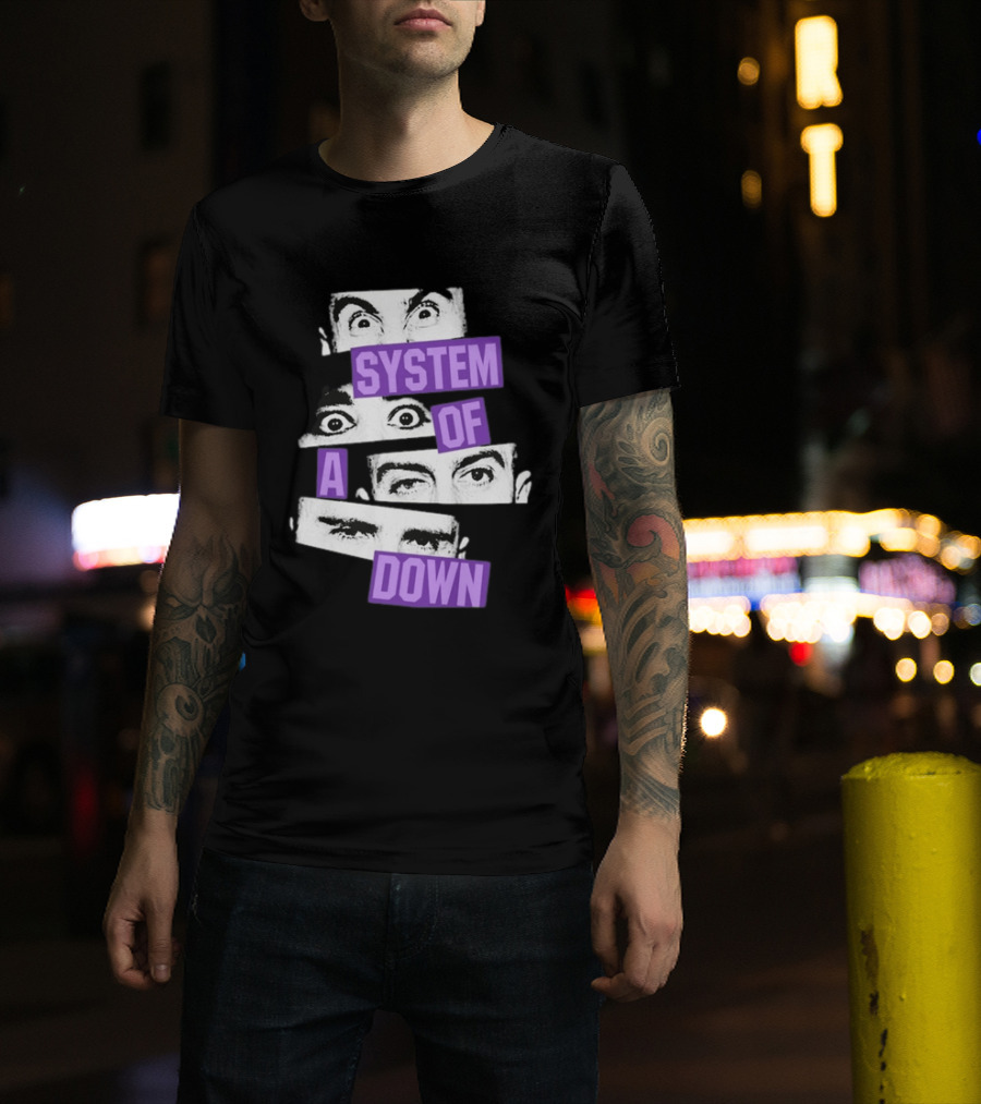 Original System Of A Down Soad Eu Uk Tour 2026 Toxic City System Down Eyes T-Shirt