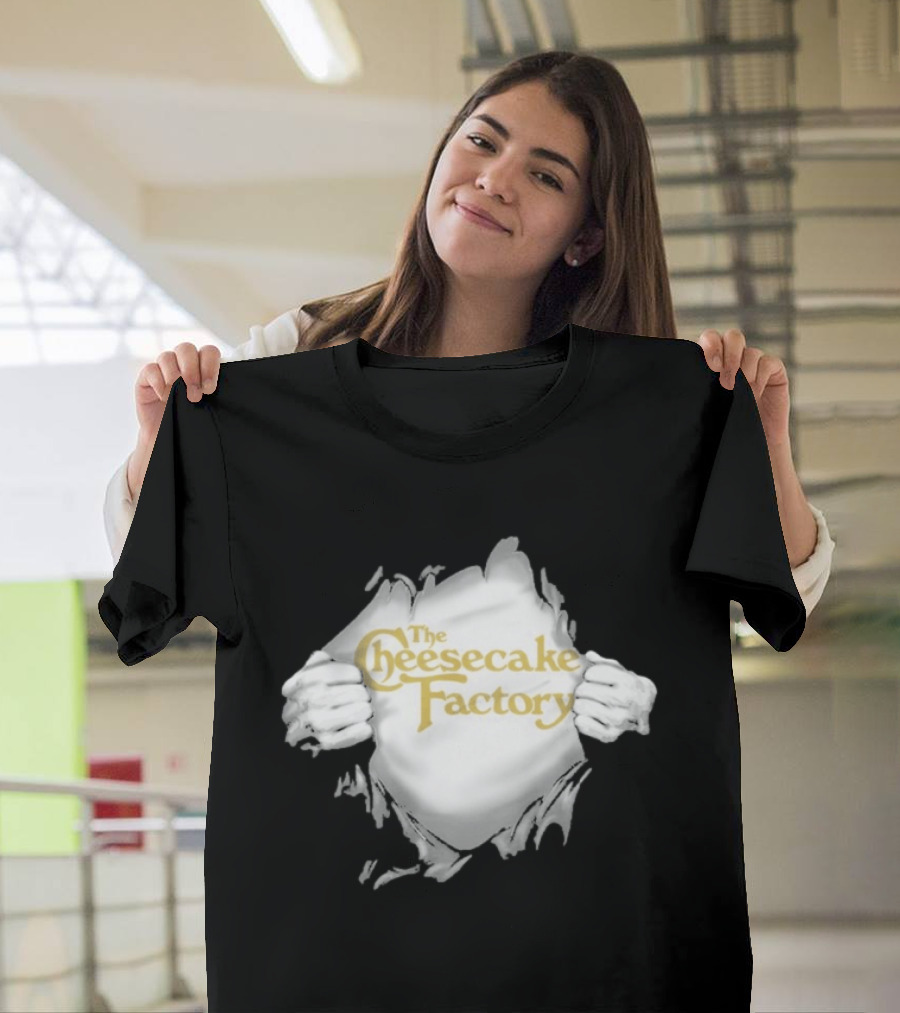 The Cheesecake Factory Ripped Chest Superhero Torn Employee T-Shirt