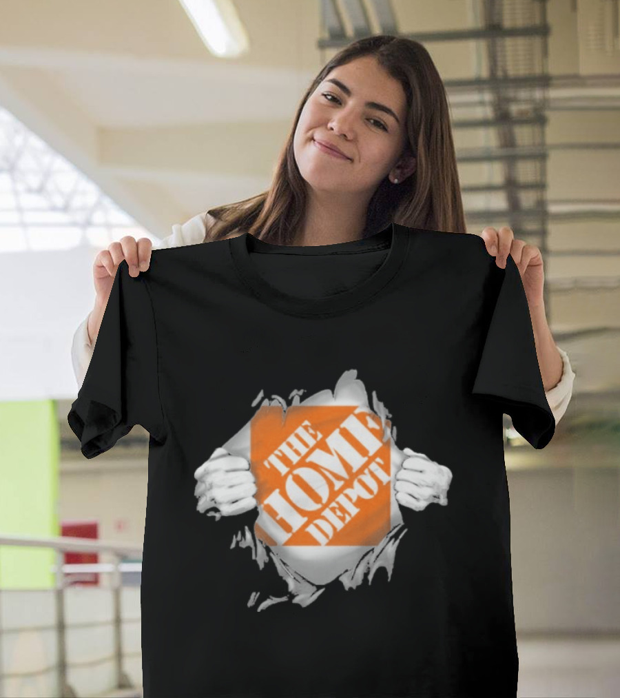 The Home Depot Ripped Chest Superhero Torn Employee T-Shirt