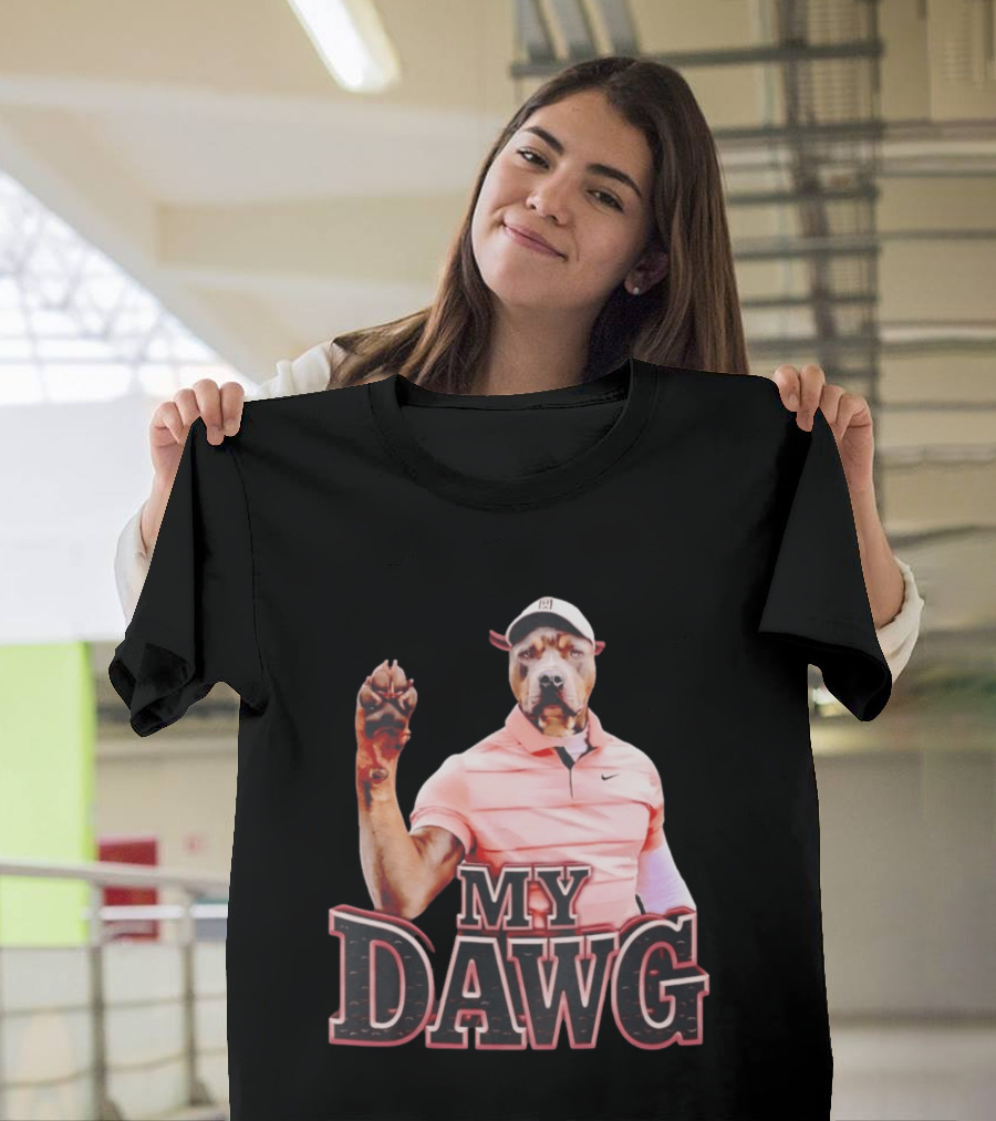 Tiger Woods Golfing Pitbull My Dawg T-Shirt