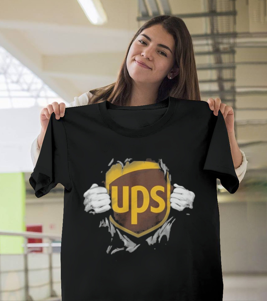 UPS Ripped Chest Superhero Torn Employee T-Shirt