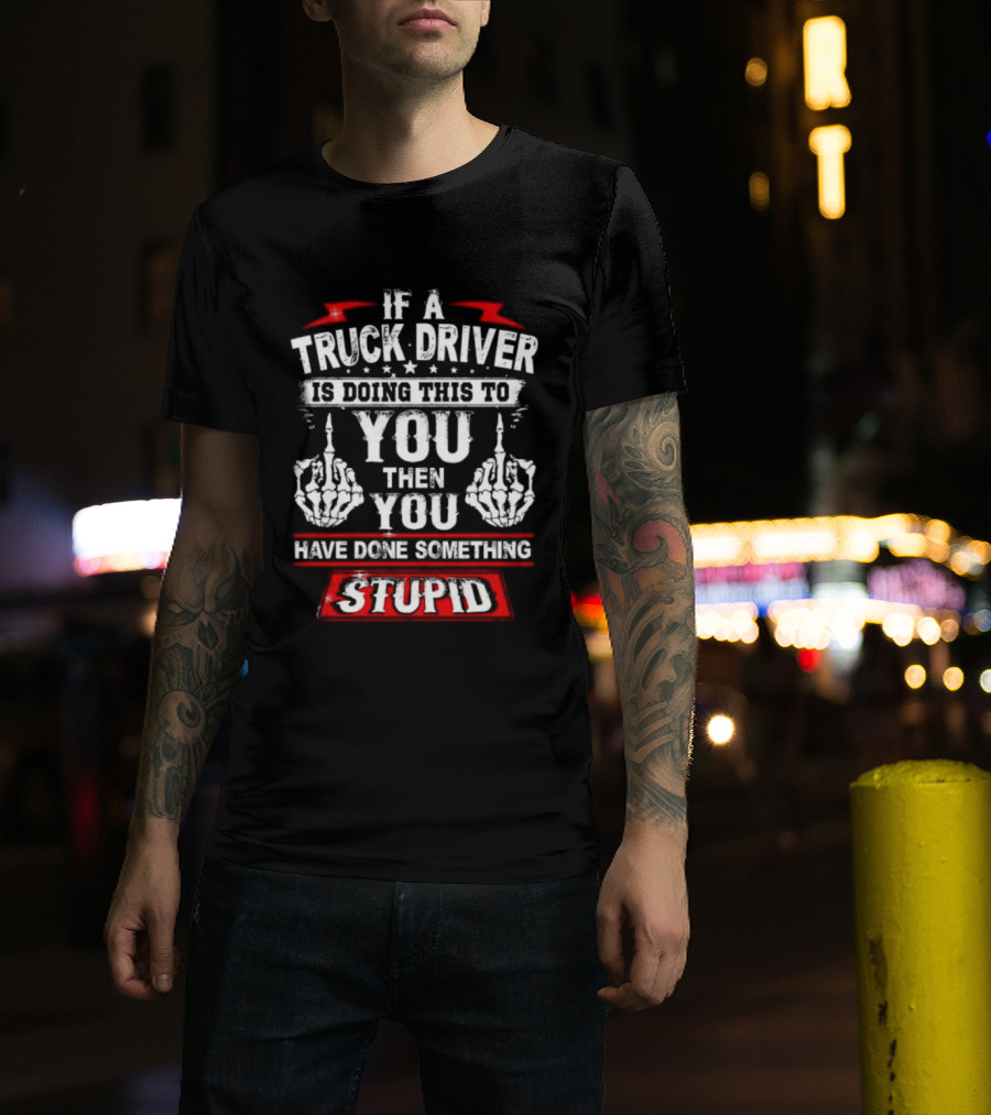 If A Truck Driver Is Doing This To You Then You Have Done Something Stupid T-Shirt