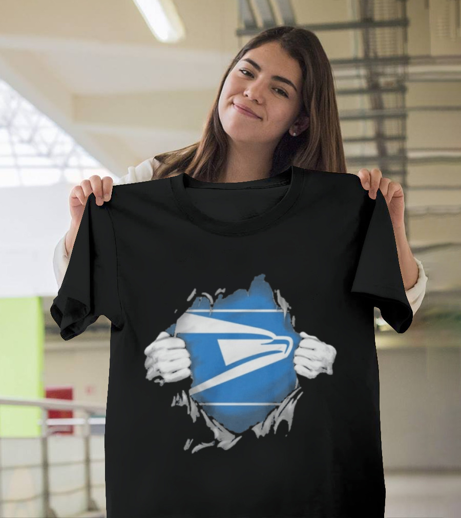 USPS Ripped Chest Superhero Torn Employee T-Shirt