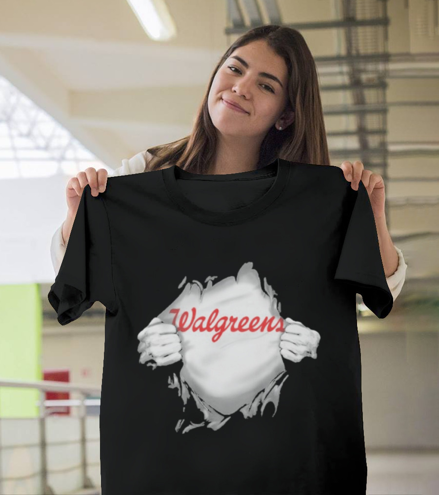 Walgreens Ripped Chest Superhero Torn Employee T-Shirt