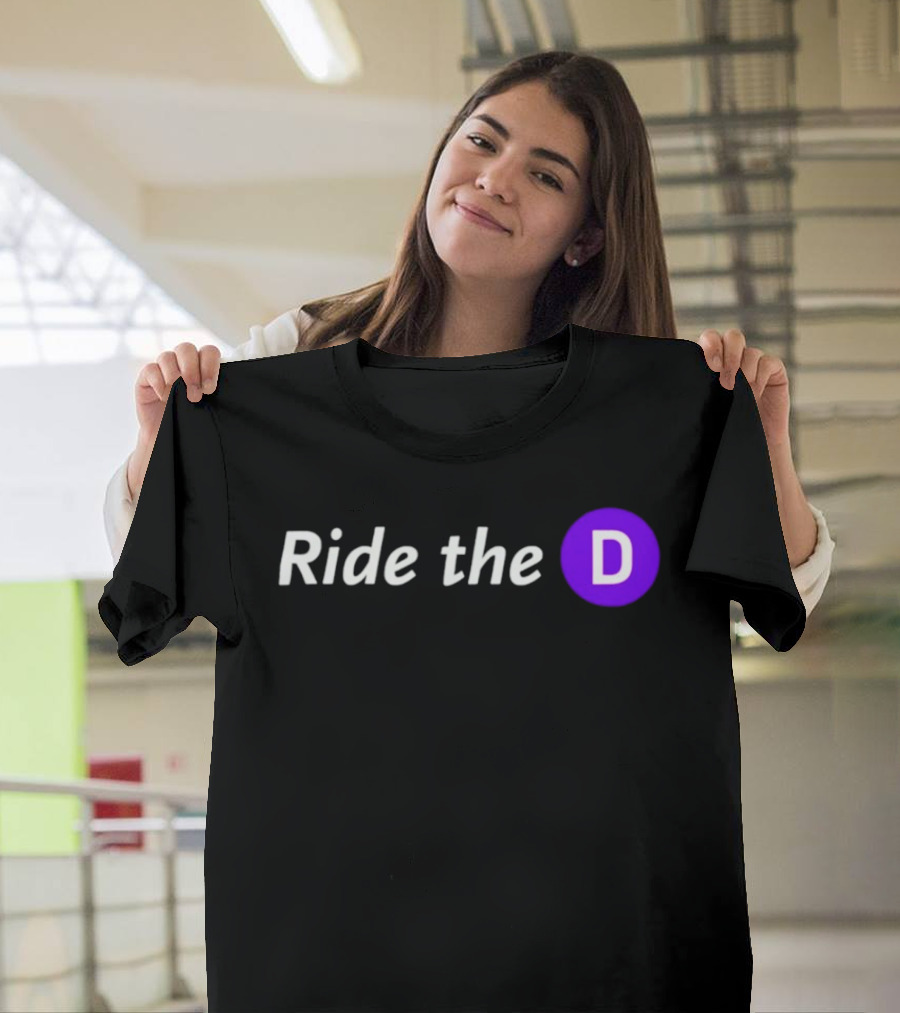 Ride The D Text With Purple Circle Letter D T-Shirt