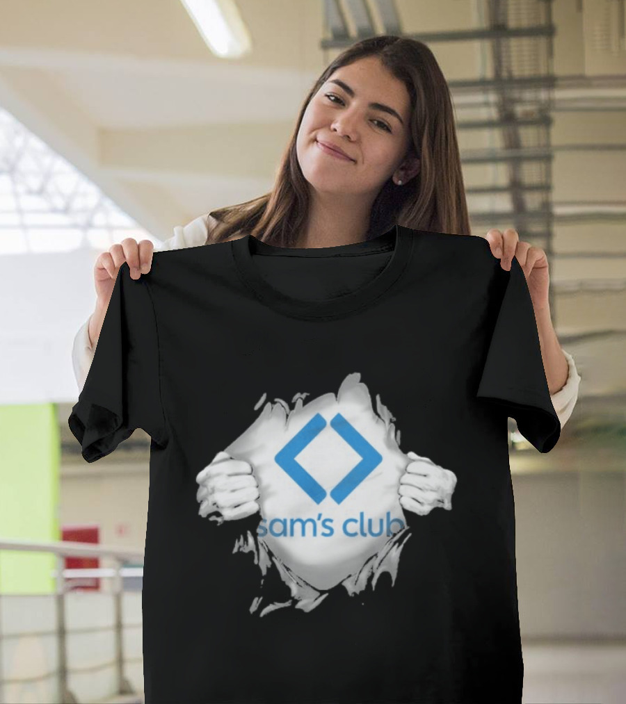 Sam's Club Ripped Chest Superhero Torn Employee Sam's Club T-Shirt