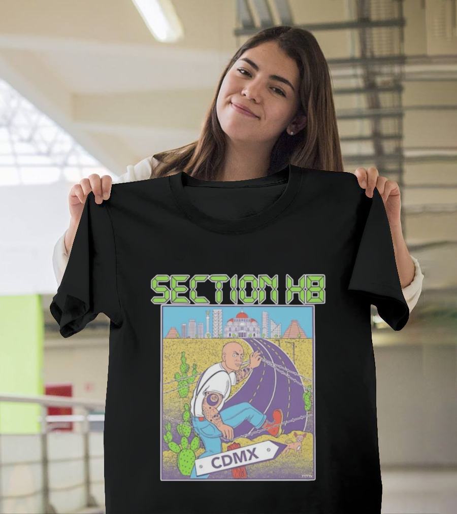 Section H8 CDMX Mexico City Punk Scene Urban Landscape With Cactus T-Shirt
