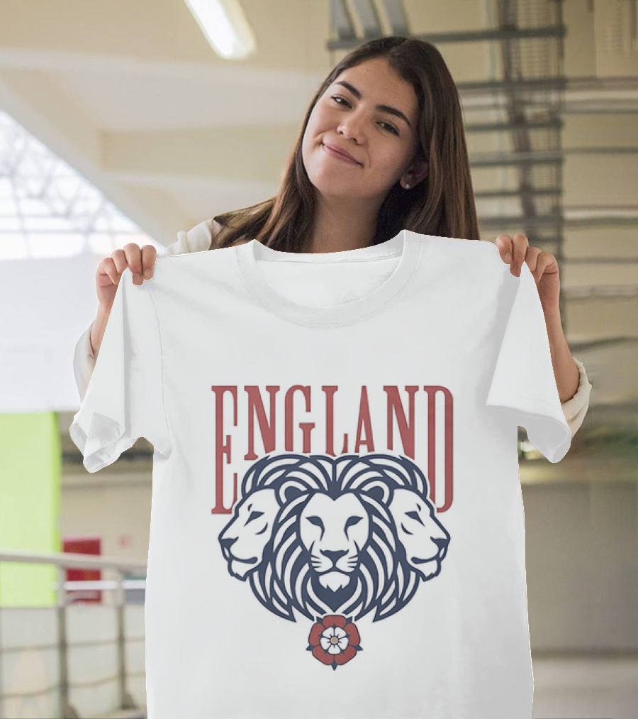 England Three Lions Tudor Rose Crest T-Shirt