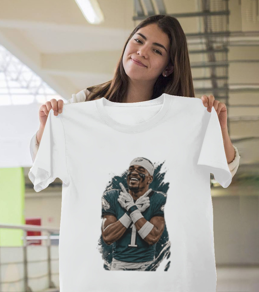 Philadelphia Eagles Jalen Hurts Celebratory Pose Football Team Gear T-Shirt