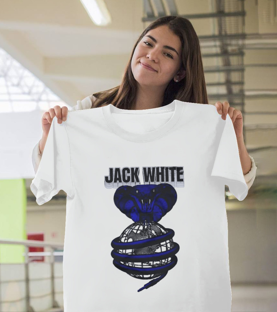 Jack White Cobra Wrapped Around Globe Music Band T-Shirt