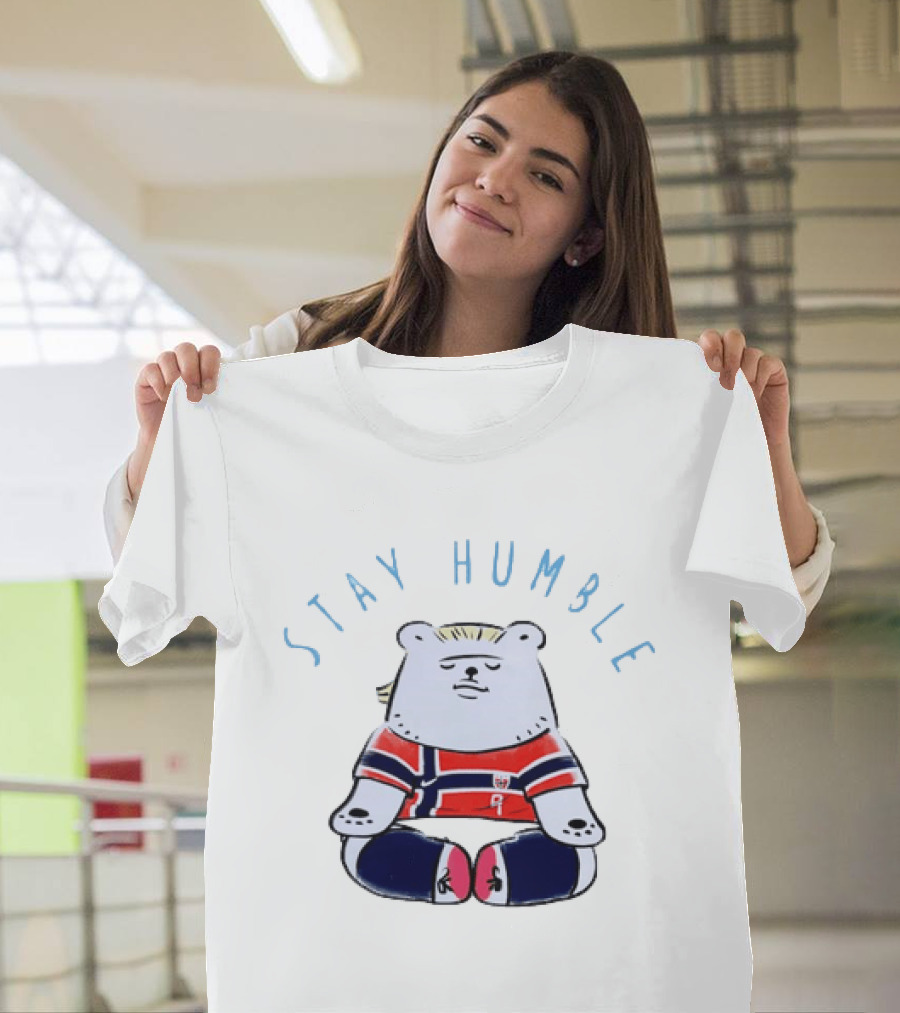 Stay Humble Meditating Bear Norway Erling Haaland Football Team T-Shirt