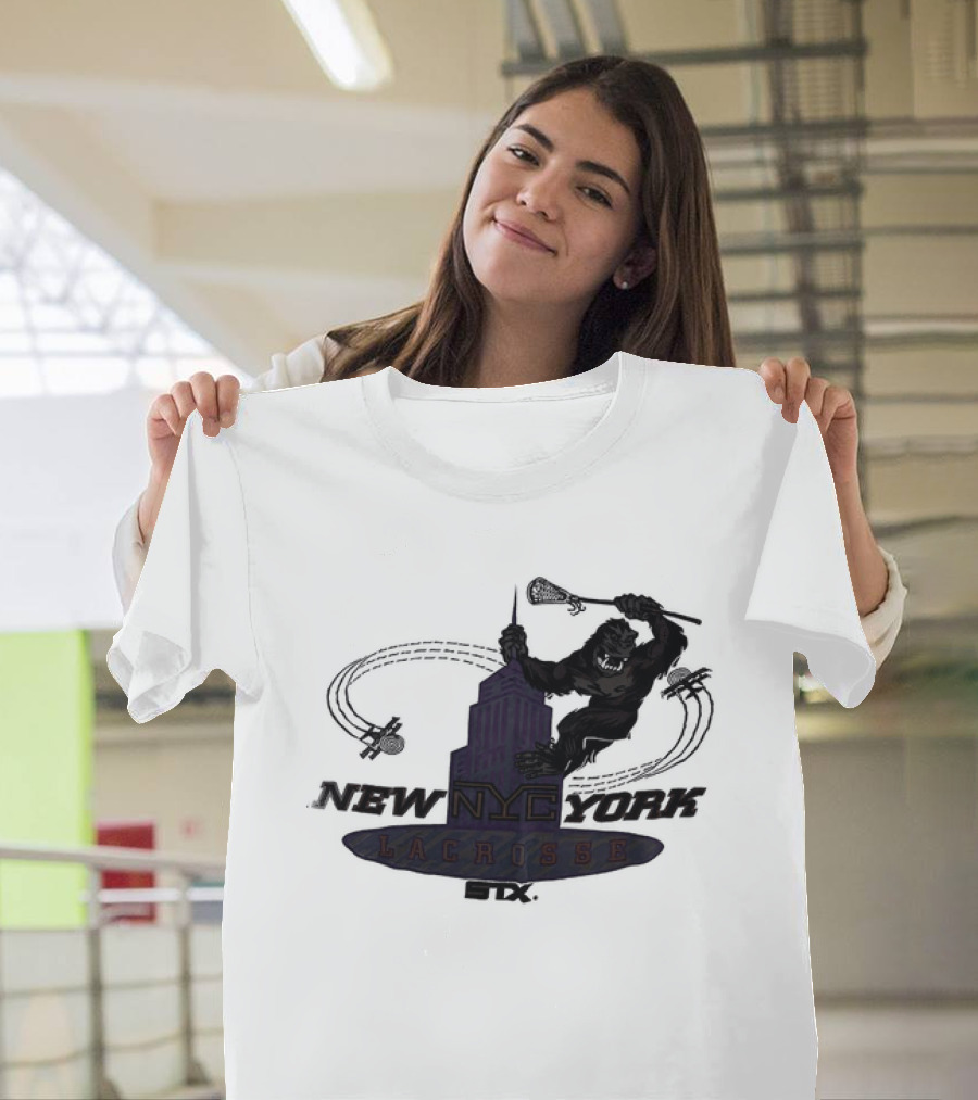 King Kong Empire State Building New York Lacrosse T-Shirt