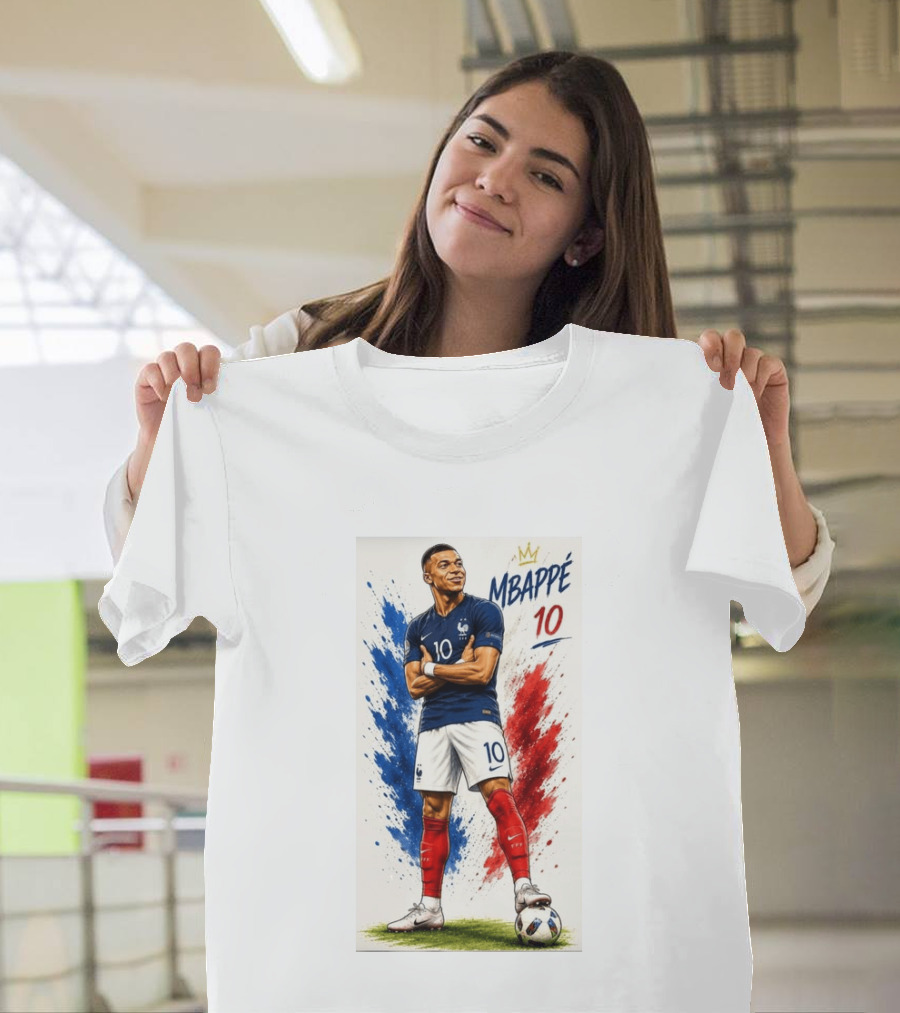 Kylian Mbappé France Soccer KM10 Caricature Star T-Shirt
