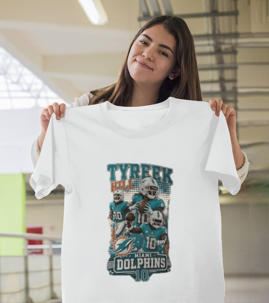 Tyreek Hill Miami Dolphins 10 Football T-Shirt