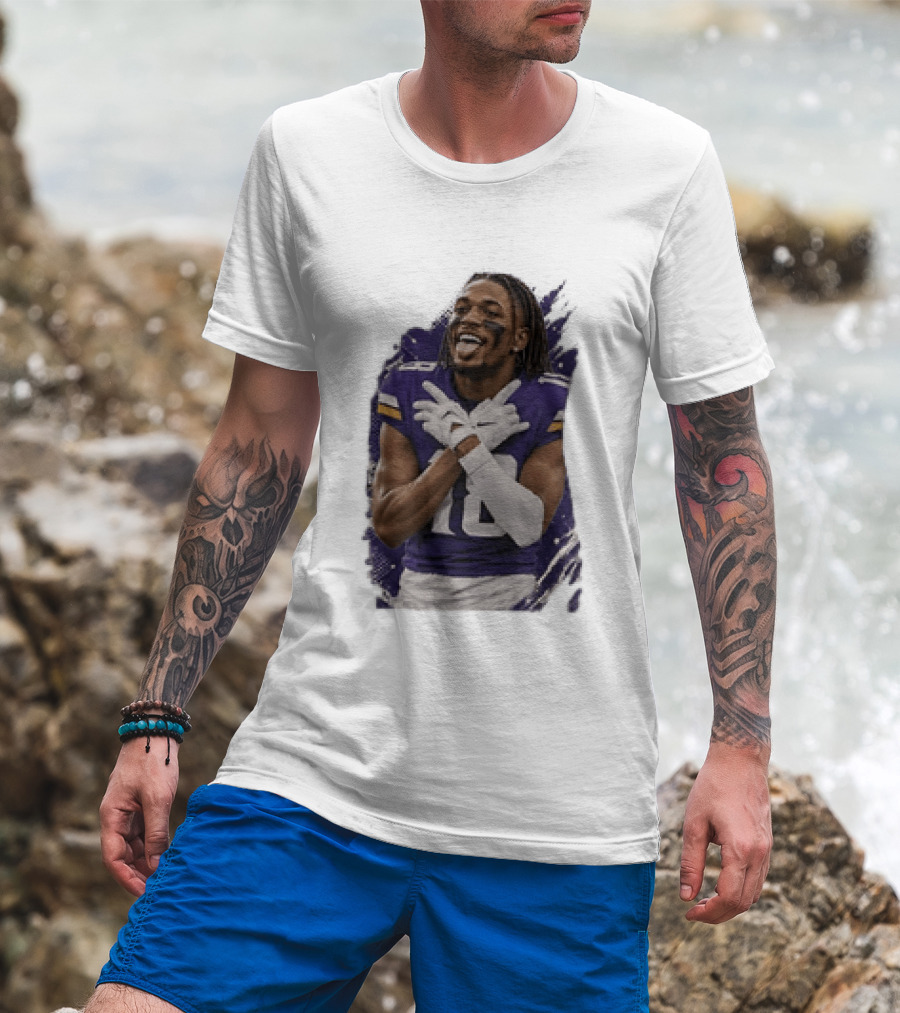 Minnesota Vikings Justin Jefferson Number 18 Football Player T-Shirt