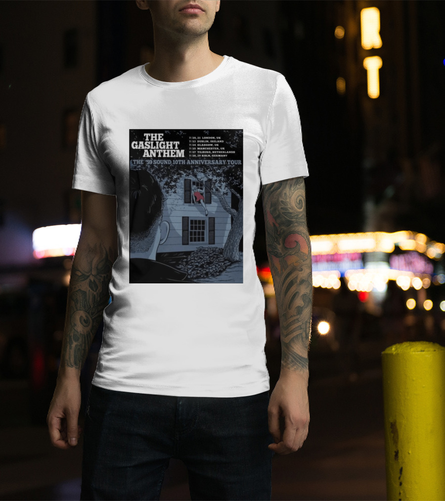 The Gaslight Anthem The '59 Sound 10th Anniversary Tour London Dublin Glasgow Manchester Tilburg Koln T-Shirt