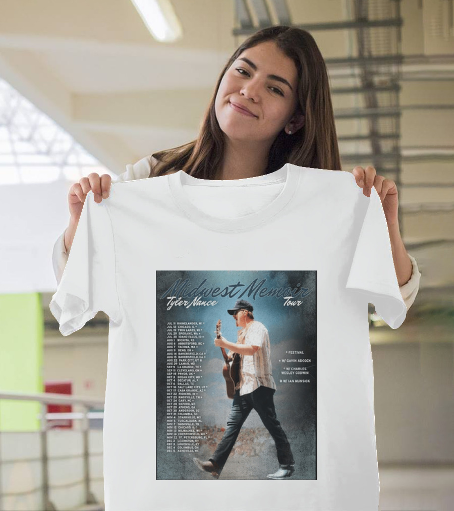 Midwest Memoir Tyler Nance Tour 2026 With Gavin Adcock Charles Wesley Godwin Ian Munsick T-Shirt