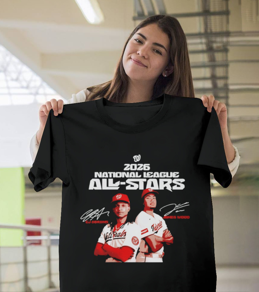 2026 Washington Nationals CJ Abrams James Wood National League All Stars T-Shirt