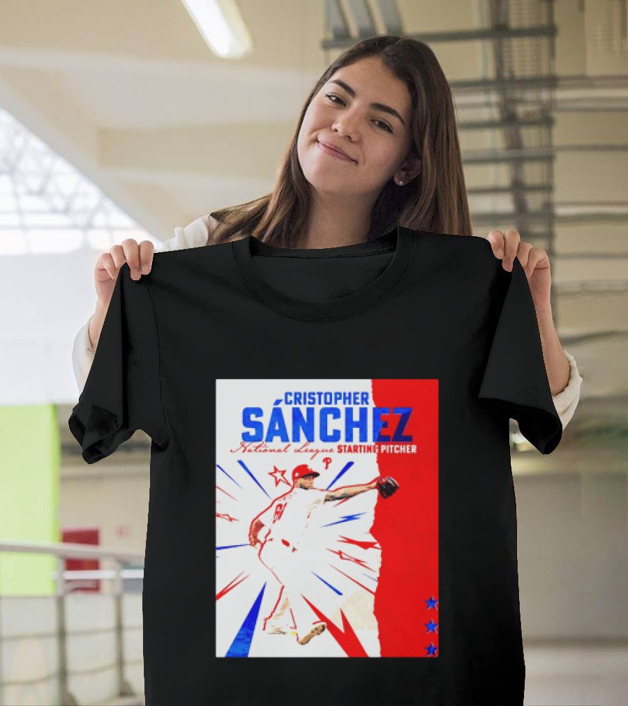 Cristopher Sánchez Philadelphia Phillies National League Starting Pitcher Red White Blue Stars T-Shirt