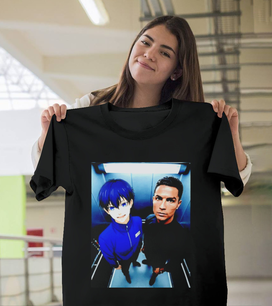 Ema Isagi Cristiano Ronaldo Collaboration Blue Lock Anime Football Star T-Shirt