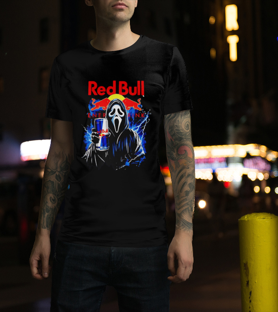 Red Bull Energy Drink Ghostface Scream Bootleg T-Shirt