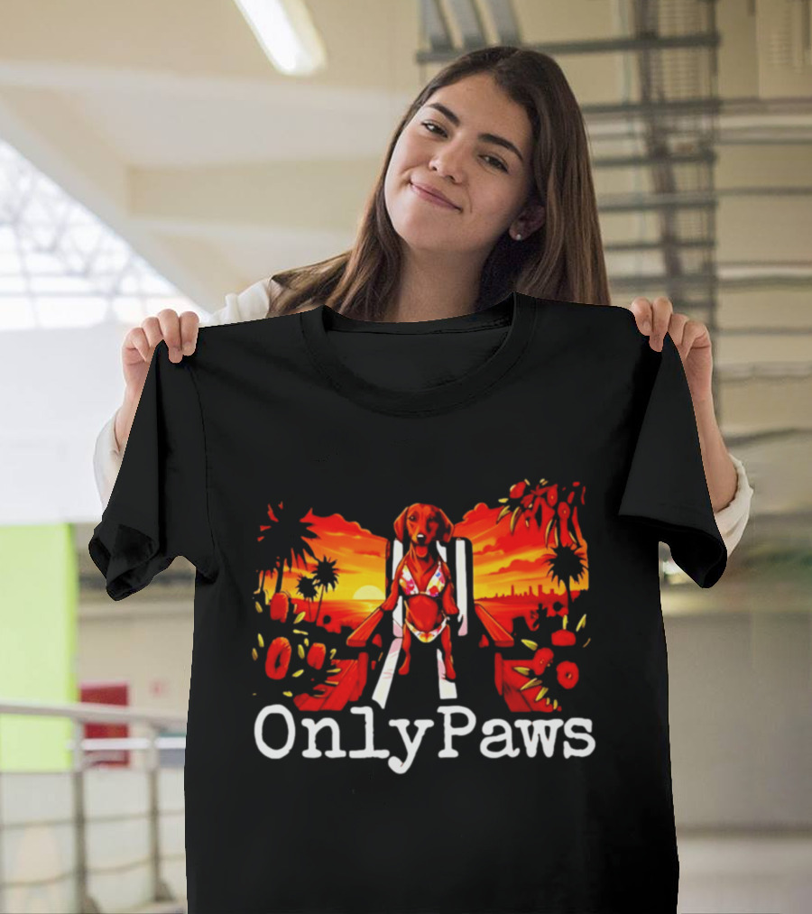 Kylie OnlyPaws Tropical Vibes Sunset Dog T-Shirt