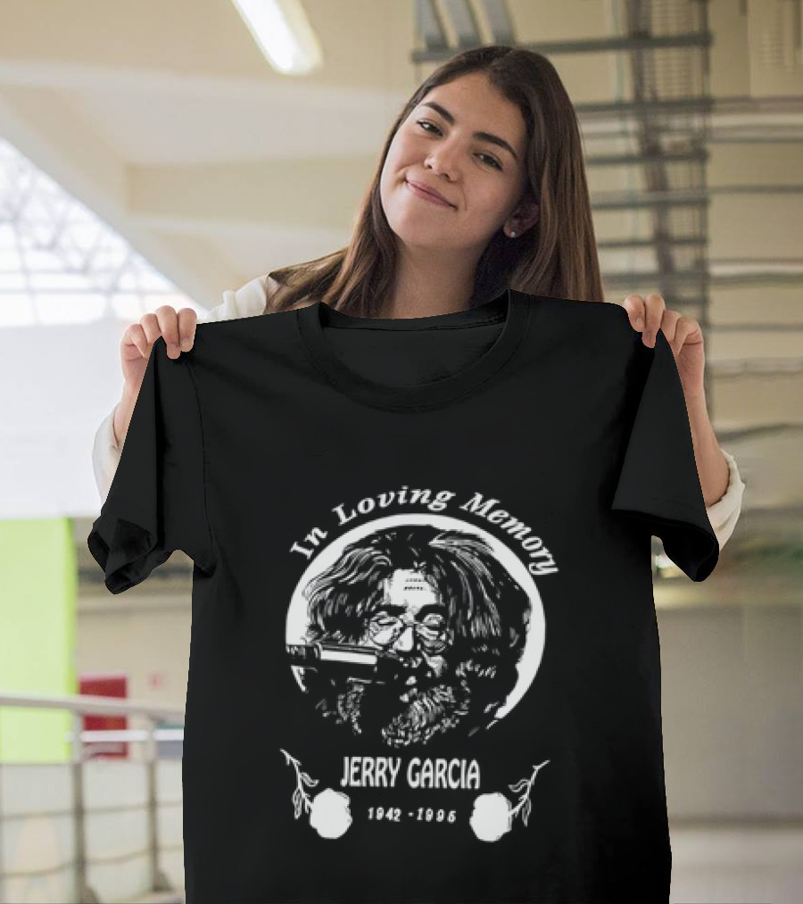 In Loving Memory Jerry Garcia 1942 1995 Grateful Tribute Guitar T-Shirt