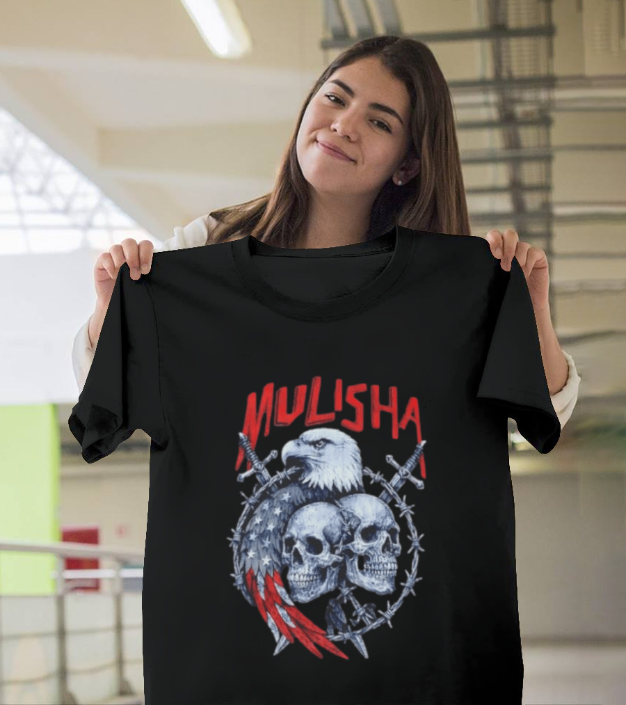 Mulisha Bald Eagle American Flag Skulls And Swords T-Shirt