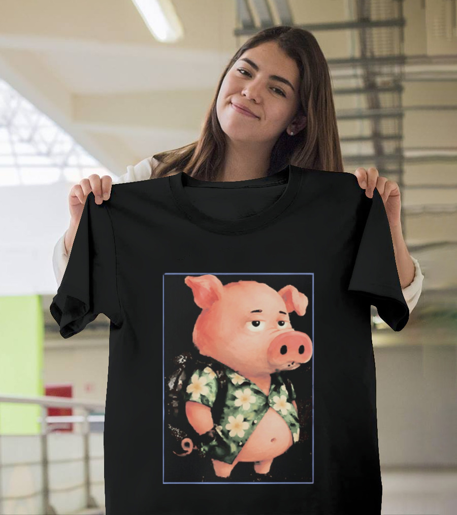 Nice Enjoy The Little Things Hawaiian Pig Floral T-Shirt