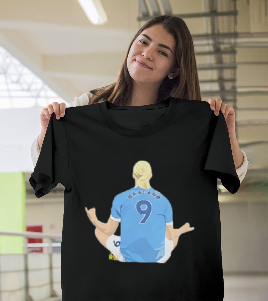 Norway Erling Haaland 9 Meditating Iconic Soccer Moment T-Shirt