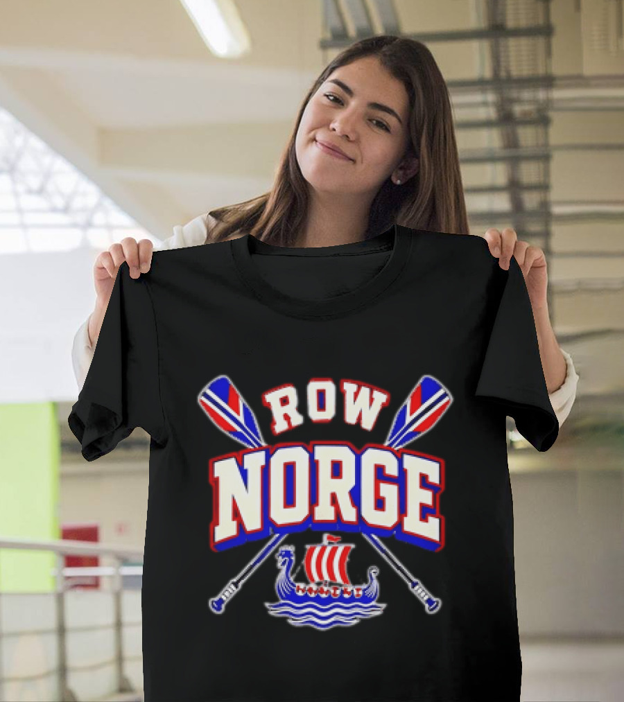 Row Norge Norway Viking Oars And Ship T-Shirt