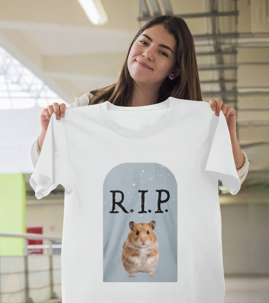 R.I.P. Lil Cenat Hamster Memorial With Stars And Clouds T-Shirt