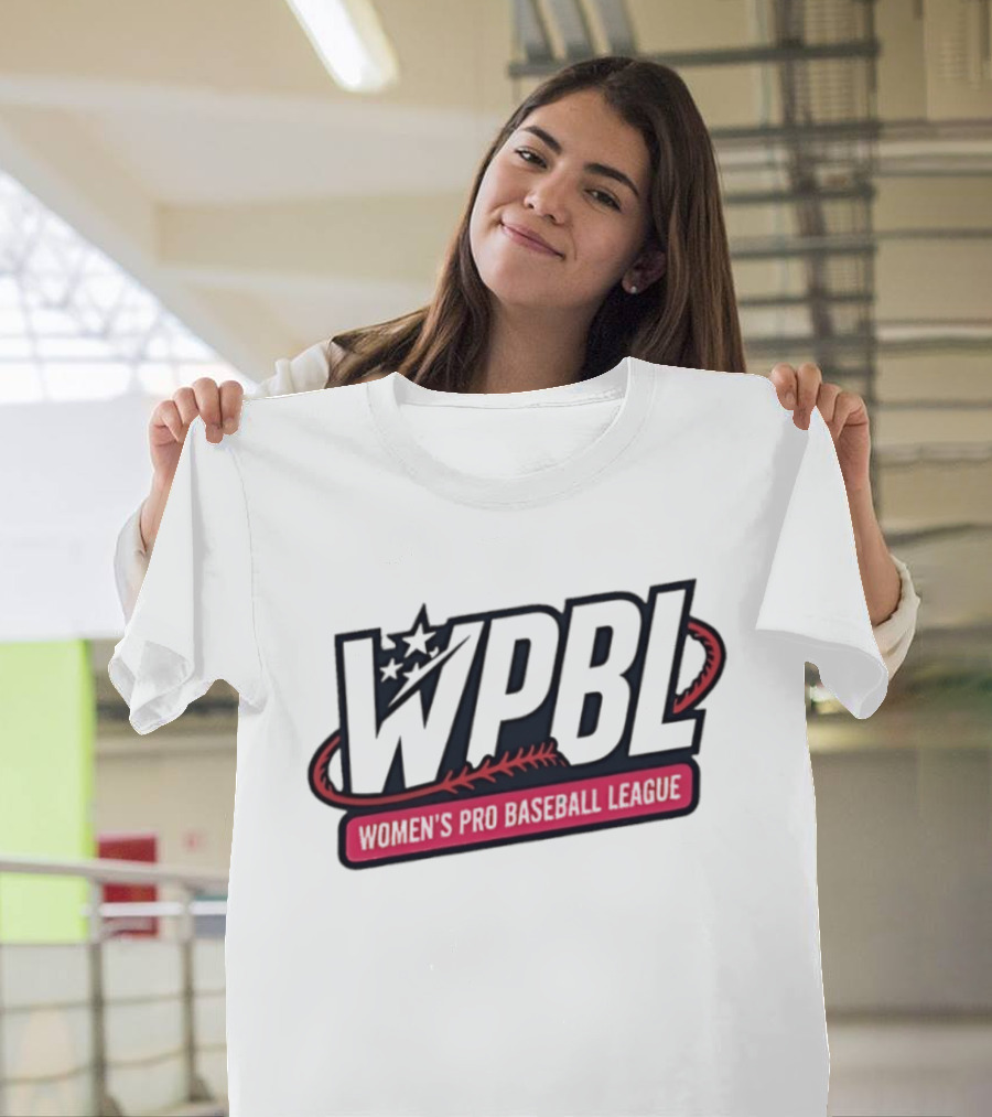 Women's Pro Baseball League WPBL Stars And Baseball Stitch Oval T-Shirt
