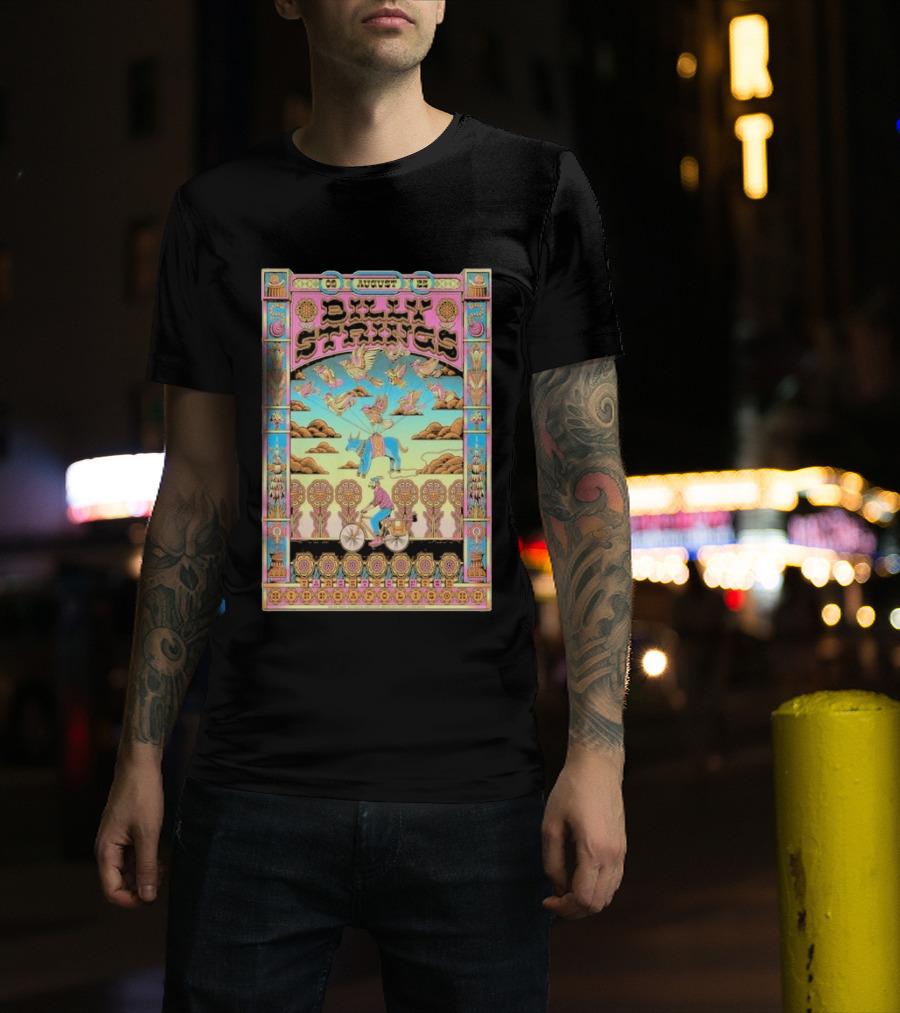 Billy Strings August 9 25 Minneapolis MN Psychedelic Style Birds Bicycle Rider T-Shirt