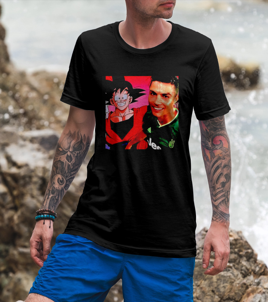 Goku Dragon Ball X Cristiano Ronaldo Juventus Collaboration T-Shirt
