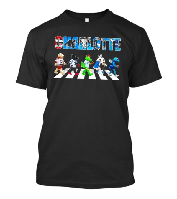 Charlotte Hockey Baseball Soccer Football Mascots Abbey Road T-Shirt