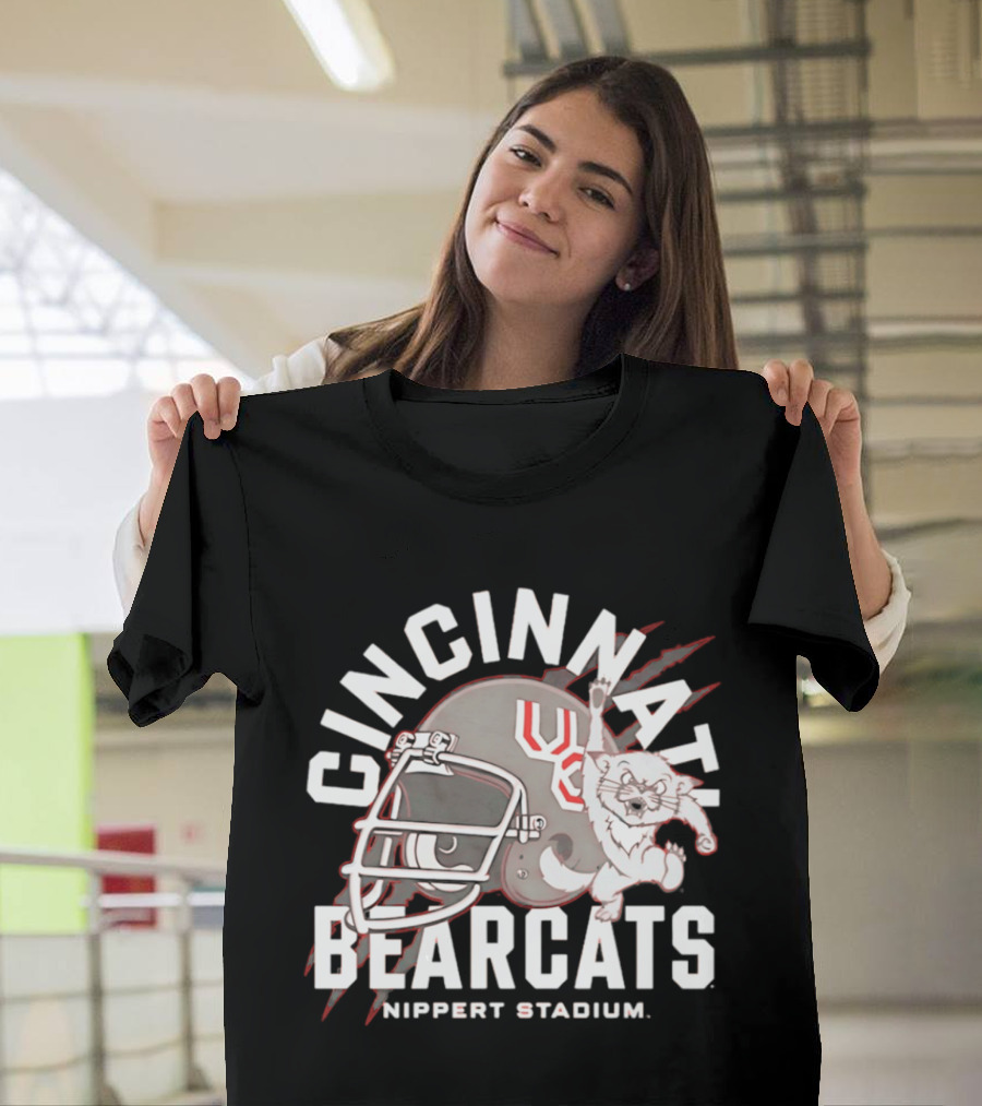Cincinnati Bearcats Nippert Stadium Football Helmet T-Shirt