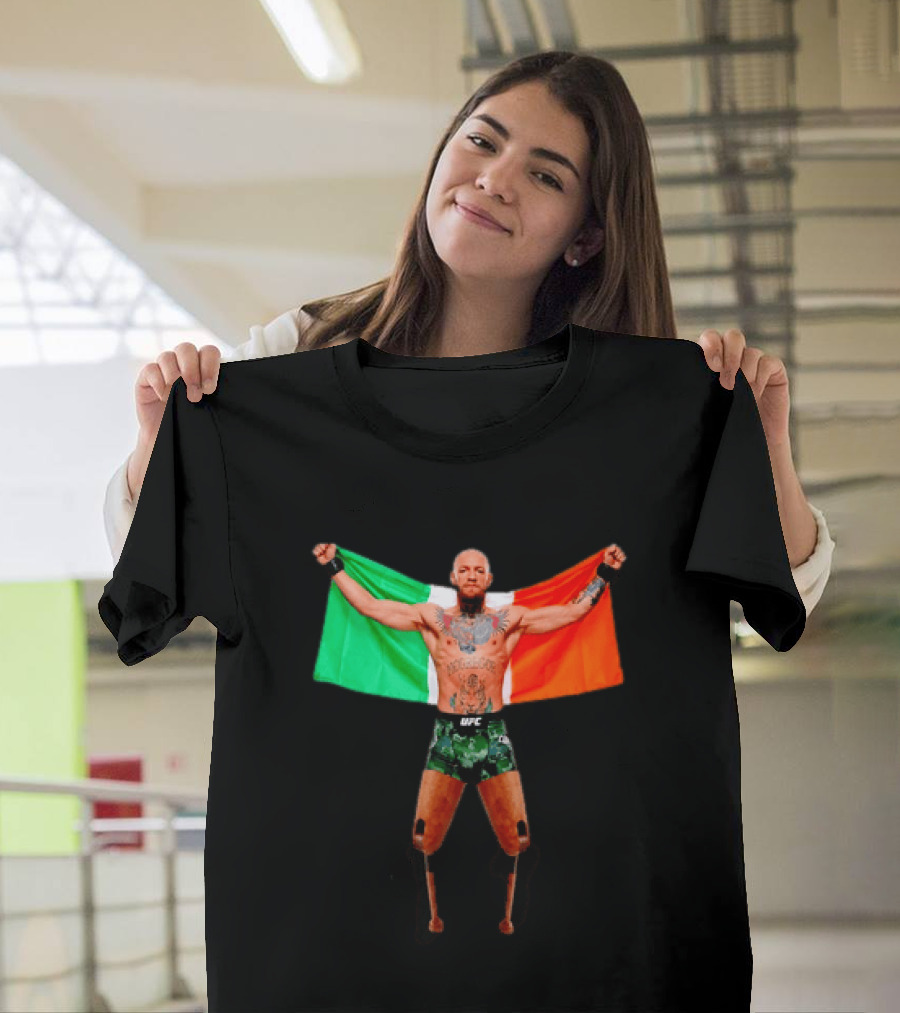 Conor McGregor UFC Prosthetic Leg Irish Flag Celebration T-Shirt