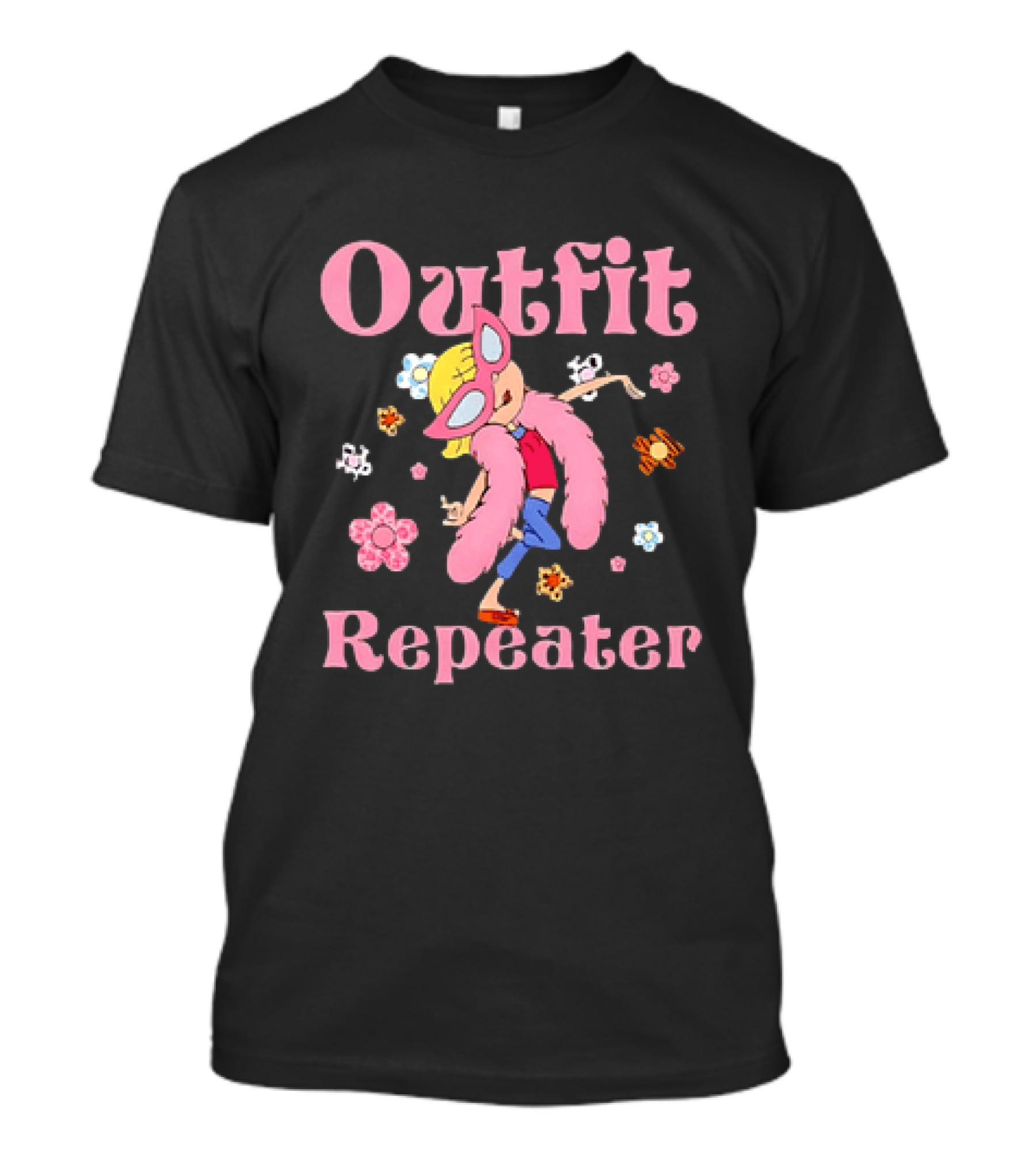 Disney Lizzie McGuire Outfit Repeater Cartoon Character Flower T-Shirt