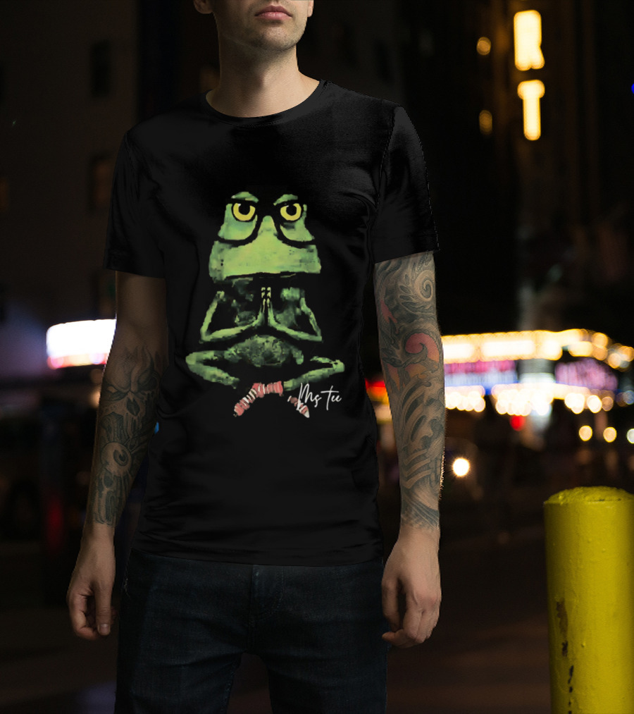 Frog Wearing Glasses Striped Socks Meditating Ms T-Shirt