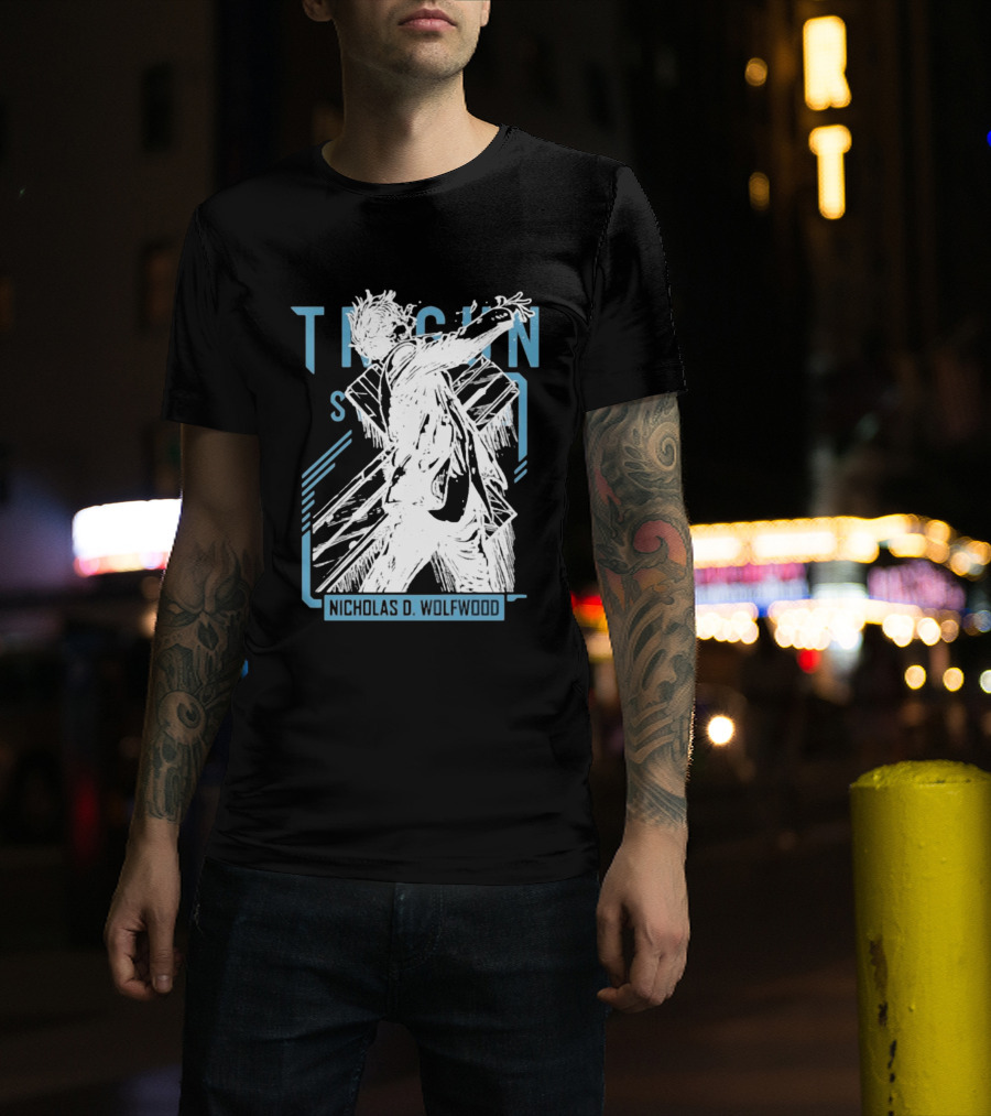 Trigun Stampede Nicholas D Wolfwood Cross Sketch T-Shirt