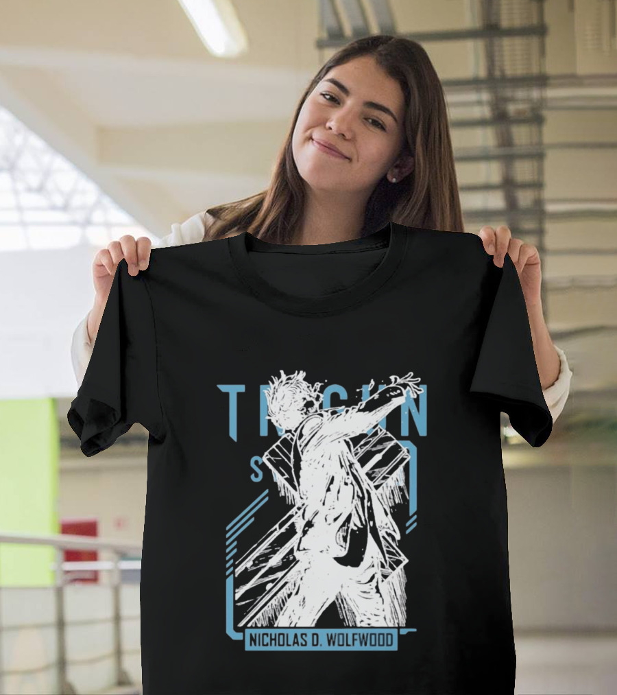 Trigun Stampede Nicholas D Wolfwood Cross Sketch T-Shirt