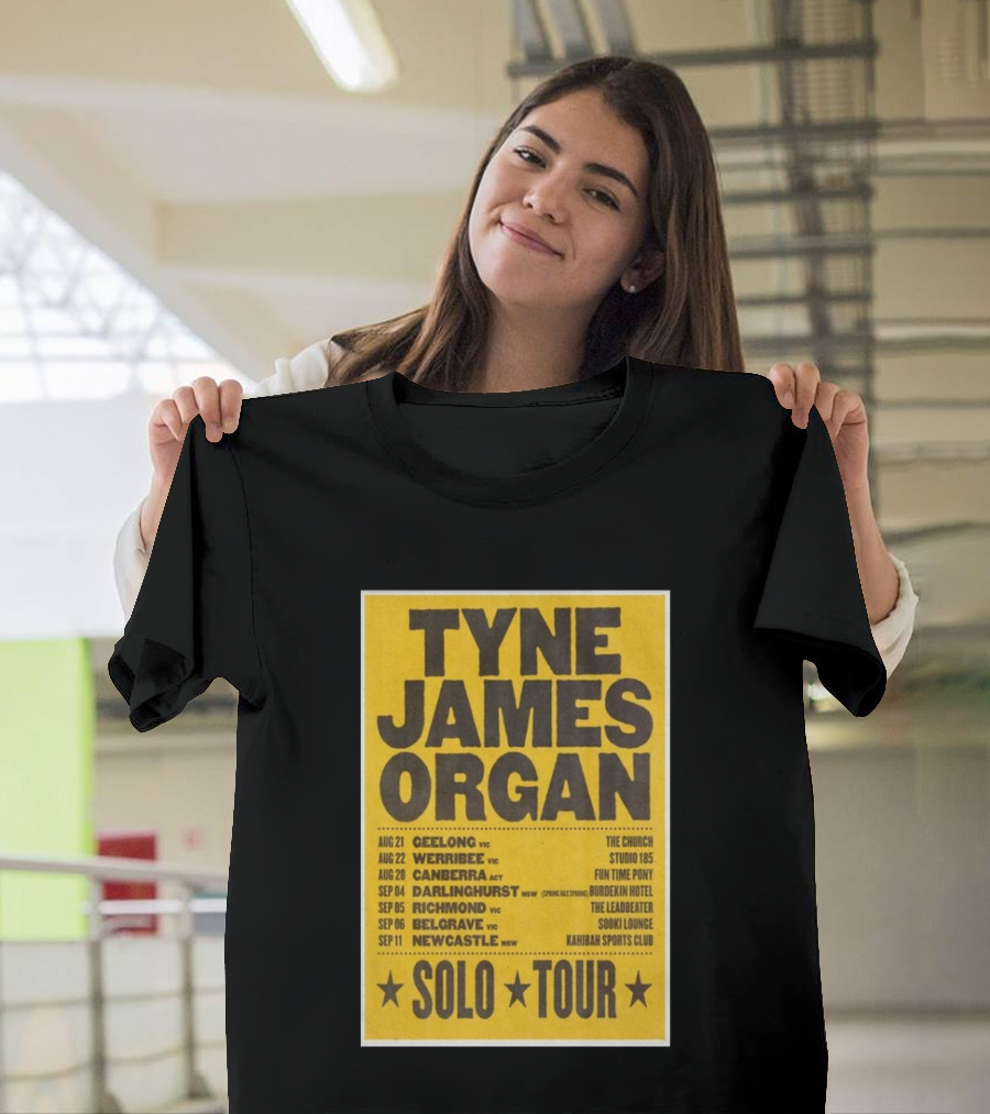 TYNE JAMES ORGAN Australian Solo Tour 2026 Geelong Werribee Canberra Dates Venues T-Shirt
