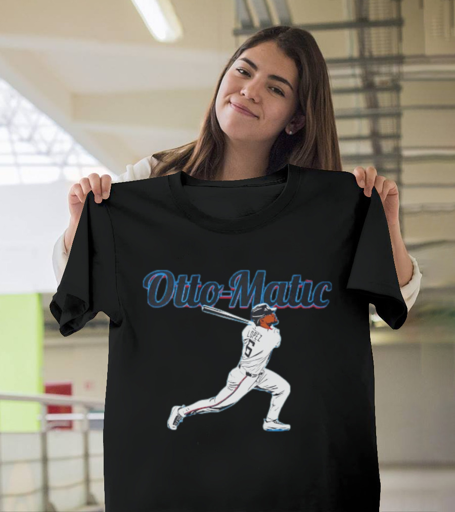 Otto Matic Lopez Swinging Baseball Toronto Blue Jays T-Shirt