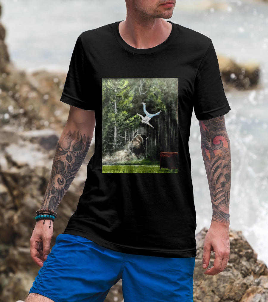 Raccoon Flaming Fart Chaos With Hippo And Unexpected Forest Flip T-Shirt