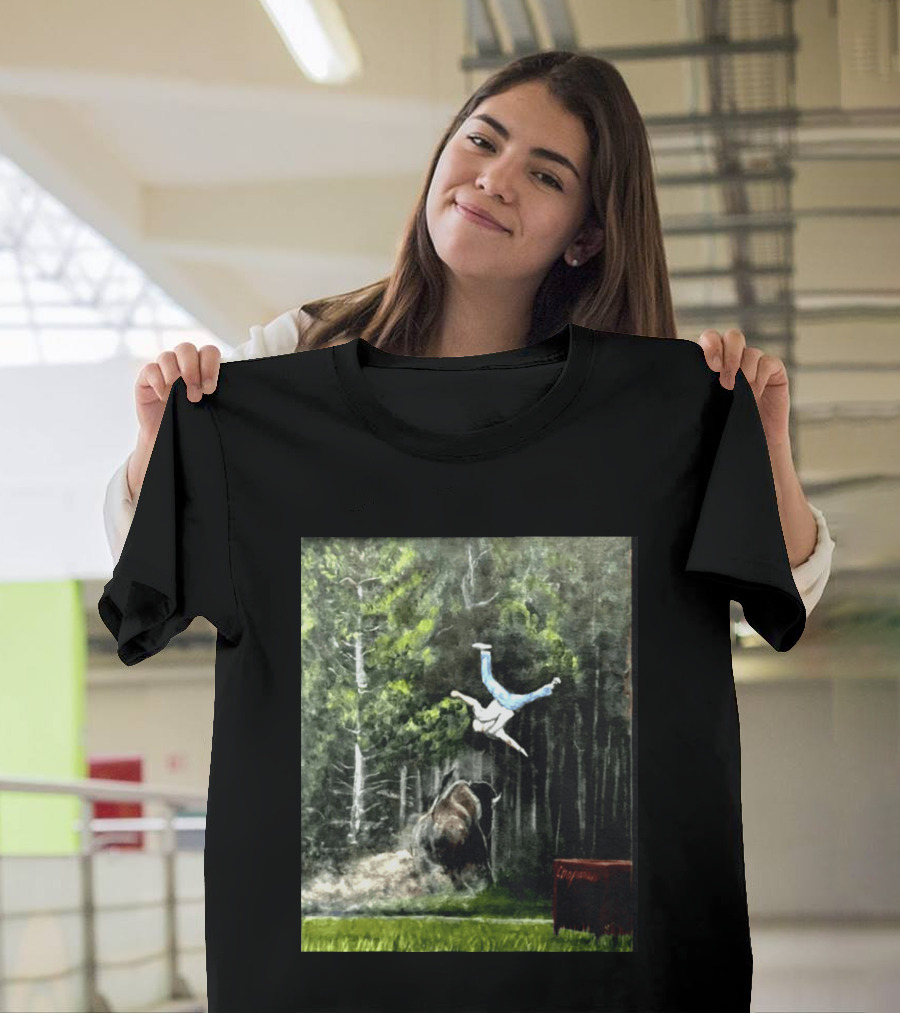 Raccoon Flaming Fart Chaos With Hippo And Unexpected Forest Flip T-Shirt
