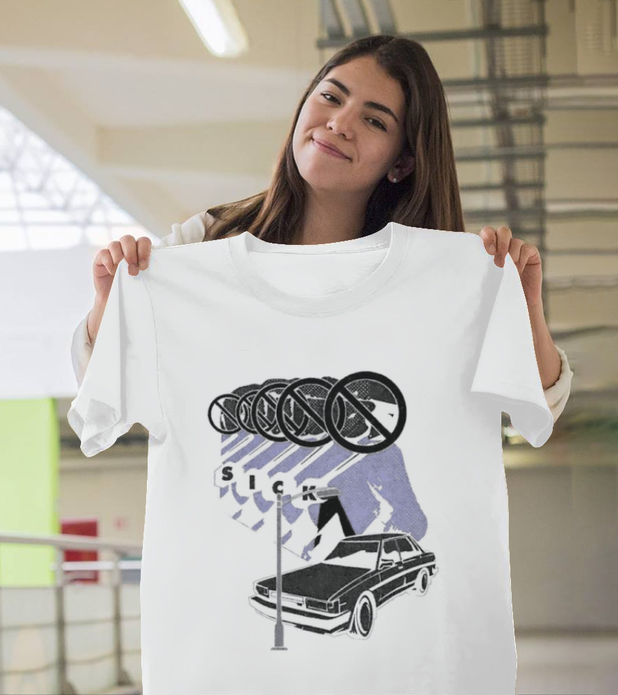 Sick Car Sedan Street Lamp Urban Environment Walking Man T-Shirt