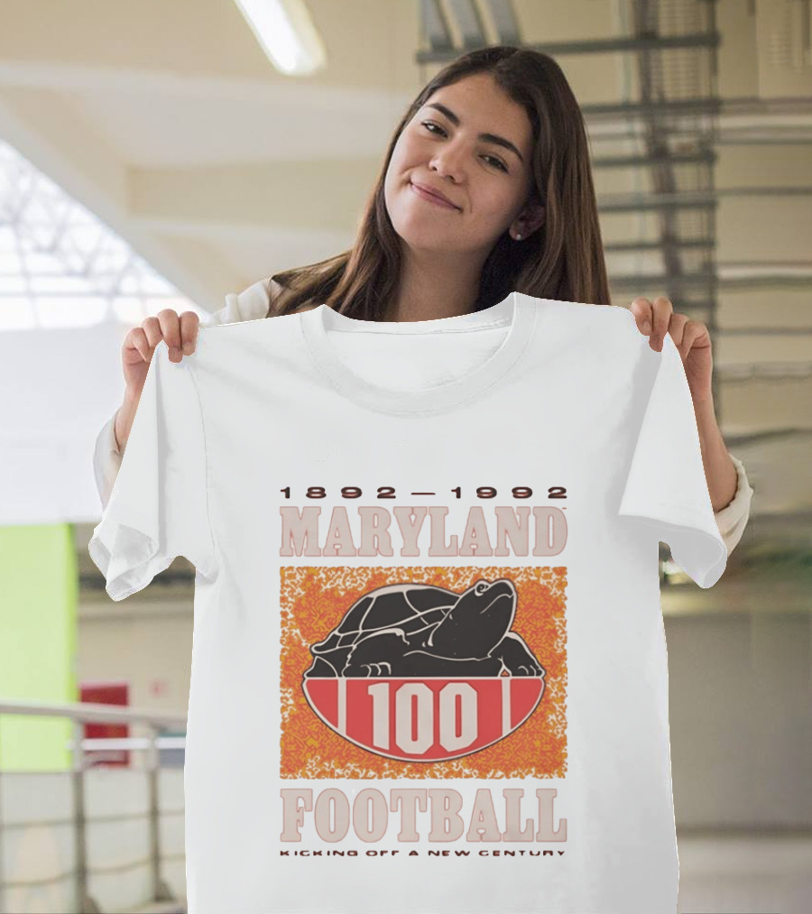 Maryland Football 1892 1992 Centennial Kicking Off A New Century Terps Turtle T-Shirt